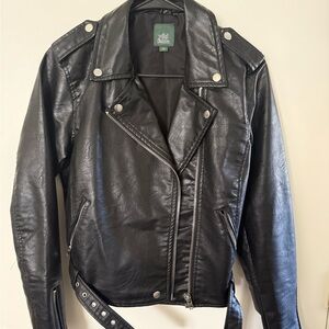 Wild Fable Black Leather Biker Jacket